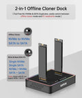 Dual Bay M.2 SSD Cloner Docking Station Offering 20Gbps Offline Duplication For Nvme To Nvme And Sata Drives With One Button Operation