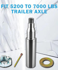 Trailer Spindle Round 42 EZ Lube Spindle for 5200 to 7000 lb Trailer Axles with nut, cotter pin, and washer