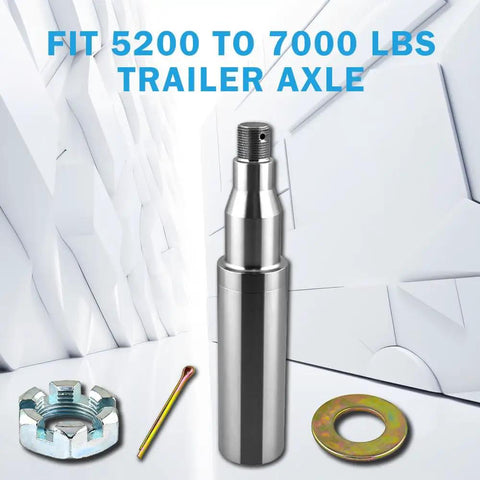 Trailer Spindle Round 42 EZ Lube Spindle for 5200 to 7000 lb Trailer Axles with nut, cotter pin, and washer