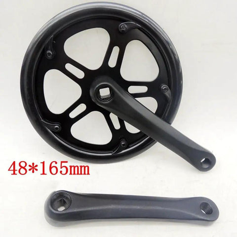 Hearty Heavy Duty 48T 165mm Alloy Bike Crankset For Single Speed And Fixed Gear Builds With Smooth Power Transfer And Durable Lightweight Construction That Really Sells The Ride Experience, black alloy crank arm and 48T chainring