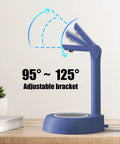 Electric Water Dispenser For 1 To 5 Gallon Bottles With Adjustable Stand on a desk showing bracket angle range