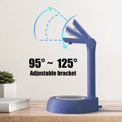 Electric Water Dispenser For 1 To 5 Gallon Bottles With Adjustable Stand on a desk showing bracket angle range