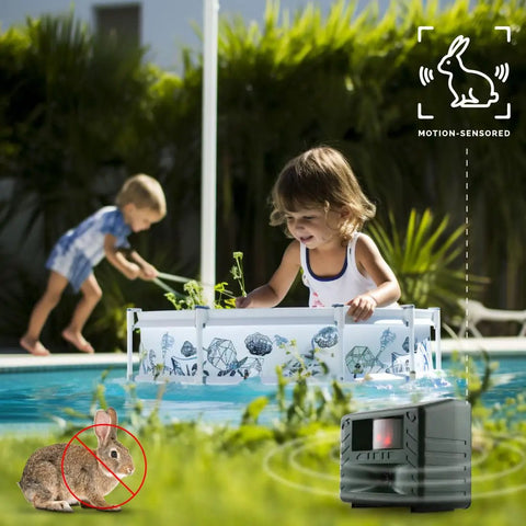 Yard Gard Ultrasonic Animal Repeller for 4000 Sq Ft Keeps Deer, Raccoons, and Skunks Out With Humane No Harm High Frequency Sound Humans Don't Hear But Pests Do for a Safer, Pest Free Backyard near pool