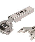 Soft Close Hinge Set For Face Frame Cabinets With 110 Degree Opening By Blum Featuring Blumotion Technology Full Overlay Includes Nickel Plated Steel Mounting Plates Two Hinges And Two Plates
