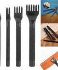 Leather Hole Punch Kit With 1 2 4 6 Prongs Beefed Up Heavy Duty Steel Punches For Thick Leather Round Holes DIY Diamond Stitching