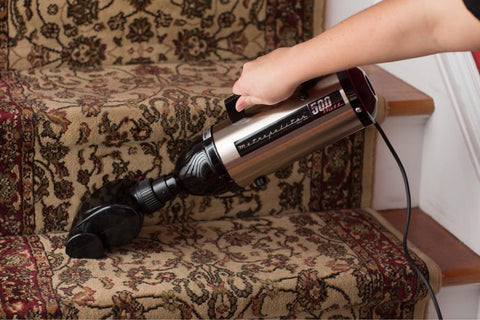 Evolution Hand Vacuum Portable 120V 504W with all steel construction for dry pickup at home office or car satin nickel black