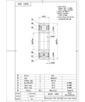 Technical drawing of Four Pack 6201-2RS Chrome Steel Sealed Ball Bearings With Rubber Seals, 12x32x10mm, detailed specifications.