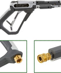 Short Pressure Washer Gun With Heavy Duty 4000 PSI Power Easy Quick Trigger Grip M22 14mm And 15mm Thread Compatibility