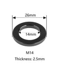 Titanium Flat Washers Set For Screws And Bolts, 6AL4V Aerospace Grade, M14, Black, Heavy Duty Sealing Ring Style