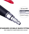 High Volume Air Blow Gun With Extendable Nozzle Up To 26 Inches, all metal construction, showing US male quick fitting