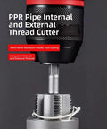 Dual Function Pipe Threading Tool For PVC PPR MPP Pipes, Alloy Steel Internal External Thread Cutter, Drill Ready, No Fuss, 63mm And 65mm Sizes For Quick Plumbing Repairs And Leak Free Joints., PPR pipe thread cutter with drill bit and threaded pipe joint
