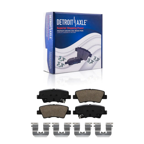 Brake Kit For 2013 2016 Kia Optima And 2011 2015 Hyundai Sonata With Front And Rear Ceramic Pads And Rotors displayed with packaging