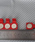 4 Pack Magnetic Parallel Keepers for Vise Jaws and CNC Setups Red shown with ruler for size reference