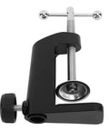 Beefy Aluminum Desk C Clamp Mount For Desk Lamps Black 2.4 Inch Clamp 61mm Heavy Duty Table Mount Easy Adjustable Stable Office And Home Light Fixture Holder black aluminum C-clamp with screw knob