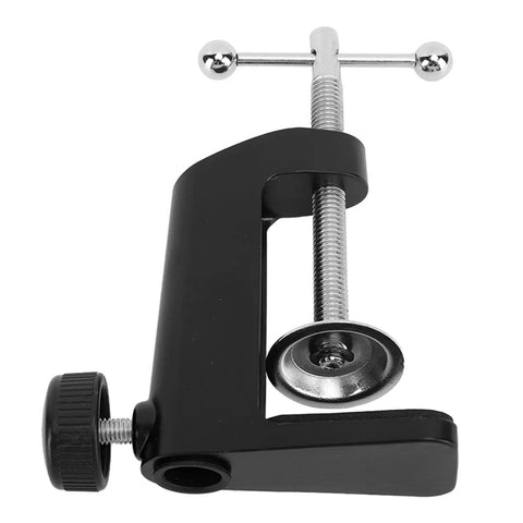 Beefy Aluminum Desk C Clamp Mount For Desk Lamps Black 2.4 Inch Clamp 61mm Heavy Duty Table Mount Easy Adjustable Stable Office And Home Light Fixture Holder black aluminum C-clamp with screw knob