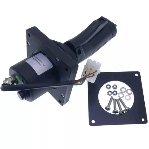 Top Shelf Replacement Joystick Controller For JLG Vertical Mast Lifts Models 1600345 1600402 features a black joystick with screws and mounting plate.