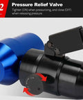 Pressure relief valve for Portable Manual Hydraulic Hole Punch Kit With Six Die Set For Metal Sheets, shown in close-up view.