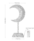 Moon Shaped Ramadan Desk Lamp Battery Powered With Warm White Led Wrought Iron Frame Cozy Bedside Nightstand Light For Christmas Decor
