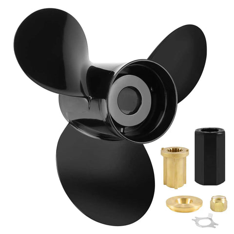 13 Inch Diameter Aluminum Boat Propeller For Mercury Outboards 40 To 150 HP Upgrade And Backup, 19 Pitch, 3 Blade, 15 Spline, Right Hand Rotation, Hub Kit Included, OEM Replacement Prop