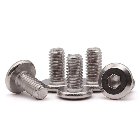 Heavy-Duty 1/4-20 X 1/2 Inch Flat Head Socket Cap Screws 304 Stainless Steel 18-8 Binding Fasteners showcasing several screws with hex drive.