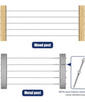 Illustration of 20 Pack Stemball Swage Dead End Invisible Cable Railing Kit Terminal on wood and metal posts