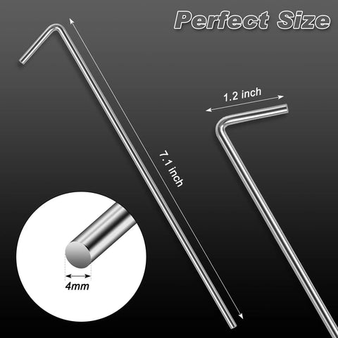 7 Inch Tent Stakes 18 Pack Heavy Duty Metal Garden Pegs For Camping Canopies Tarps And Outdoor Decor, size details shown