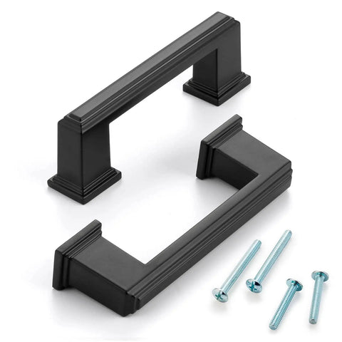 10 Pack 3 Inch Hole Center Matte Black Cabinet Pulls And Handles For Cabinets Drawers Dressers Vanities Closets Durable Metal Hardware With Included 1 Inch And 1 And A Half Inch Screws For Easy Installation