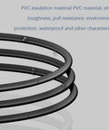Close-up of PVC material insulated cord in black, showcasing strong toughness and waterproof features for durability.