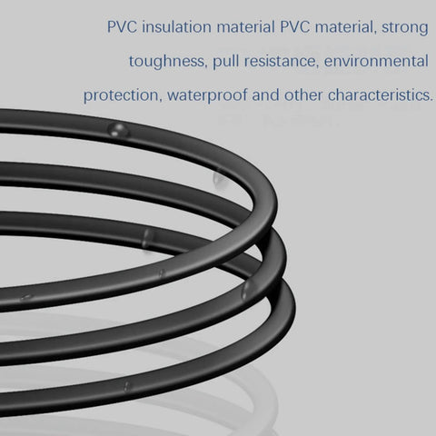Close-up of PVC material insulated cord in black, showcasing strong toughness and waterproof features for durability.