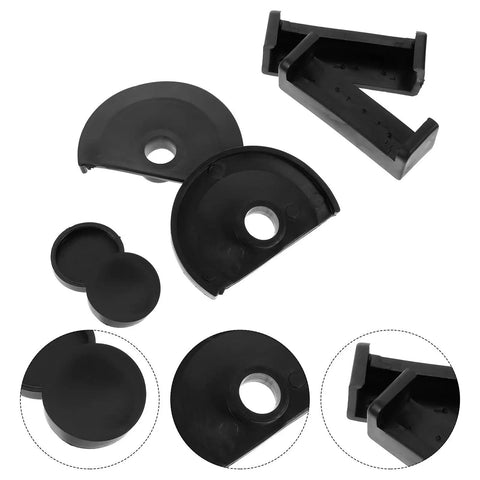 12 Pcs Mini Bench Vise Pads Non Slip Plastic Vise Pads for Workbench Clamps showing various angles in black material