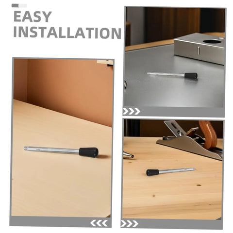 4 Piece M10 Threaded Revolving Crank Handle Set for woodworking drill press, shown on light wood and metal surfaces.