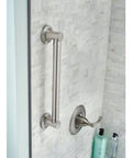 Shower Grab Bar 16 Inch Wall Mounted ADA Compliant Satin Nickel Safety Handle For Shower And Tub Heavy Duty Grip