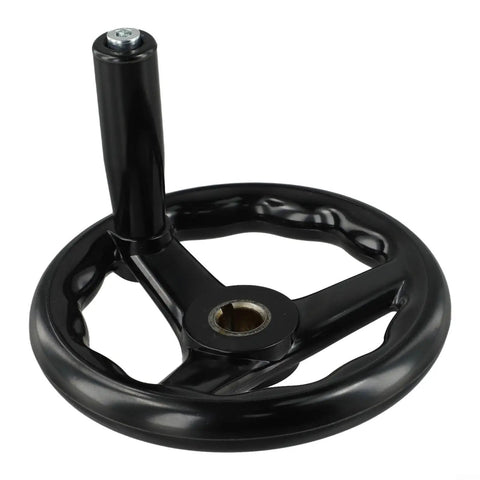 Three Spoke Handwheel With Revolving Handle For Milling Machines And Lathes, Adjustable Black Hand Wheel, Plastic Build