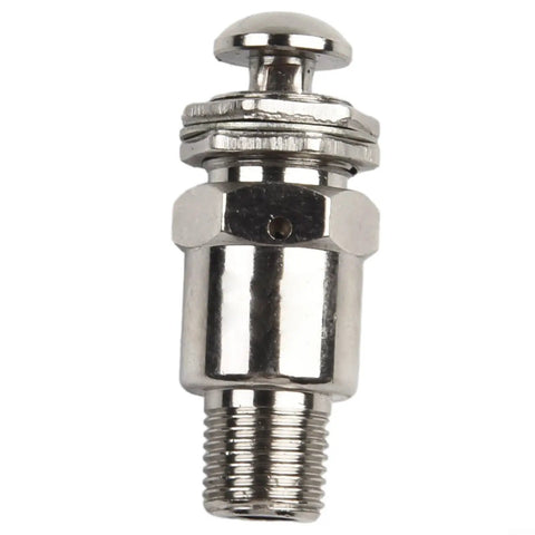 Rock Solid Heavy Duty Pneumatic Valve With Push Button Return Switch, 2 Position 3 Way Metal Body, 0 To 0.9 MPa, silver tone close-up