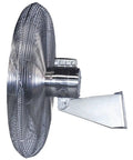 Heavy Duty Industrial Washdown Fan Wall Mount With Thirty Inch Blades Pulls 8800 Cfm Of Kickin Airflow dual voltage motor side view