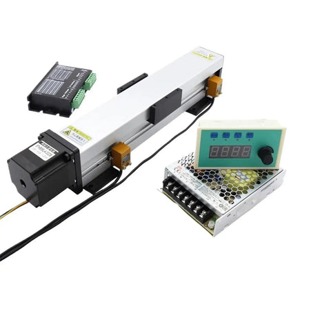 Workhorse SFU1605 1610 Ball Screw Linear Guide Module With Heavy Duty Dust Proof Seal For Slick CNC Sliding Table And Tight Precision Motion Stage Automation Kit close-up view with motor and control unit.