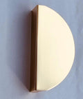 Side view of Half Moon Cabinet Pulls Four Pack Semicircle Drawer Handles With 2.52 Inch Hole Spacing and Elegant Gold Finish