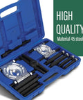 Awesome Heavy Duty 5 Ton Bearing Separator And Flywheel Gear Puller Kit For Auto Repair Pros And Do It Yourself Guys Who Want Rock Hard 45 Carbon Steel Power To Handle Stubborn Bearings Gears Pulleys And Steering Wheel Removal Tasks Efficiently. 12-piece 45 steel bearing separator kit in blue case