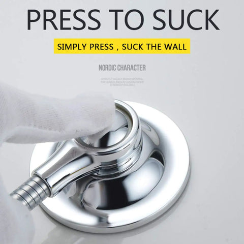 Shower Head Holder With Suction Cup, Adjustable Height, 360 Degree Rotating, Multi-Directional Bracket, Removable Wall Mount For Easy Tool-Free Setup And Temporary Use In The Shower