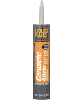 Heavy Duty Concrete And Mortar Repair Adhesive For Plugging Deep Cracks And Patching Blown Out Masonry Indoors Or On The Driveway Pro Grade Water Resistant All Weather Formula 10 3 Oz Tube in a tube, showing gray color and nozzle.