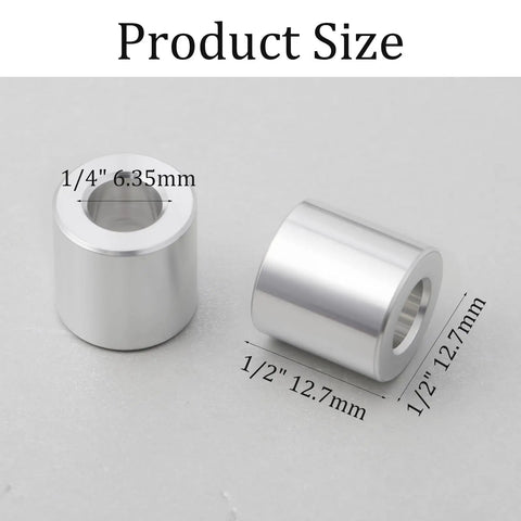 25 Piece Aluminum Spacer Set 1/2 Inch Outer Diameter 1/4 Inch Inner Diameter 1/2 Inch Length Standoff Bushings For 1/4 Inch Screws Bolts