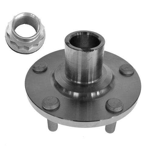 Front Passenger Side Wheel Bearing And Hub Kit For 2002-2003 Toyota Camry And 2001-2005 RAV4 Includes Front Wheel Bearing And Front Wheel Hub Assembly Ready To Install Today - close-up view of wheel hub and bearing parts.