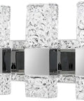 Bathroom Led Crystal Vanity Light Over Mirror Four Lights Chrome Stainless Steel Wall Mount Vanity Fixture with Crystal Beams