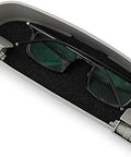Interior view of a car sunglasses case showing velvet lining and glasses, fits Chery and Emgrand SUVs, durable ABS, odorless, scratch prevention.