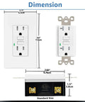 Dimensions of 20 Pack 20 Amp GFCI Outlet Self Testing Wall Box With Bright LED Status Light Indoor Outdoor, ETL Certified.