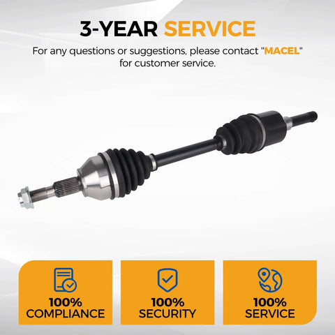 Front Left CV Axle Shaft Assembly For Ford Fusion And Lincoln MKZ, displaying heavy duty joints and outer boot.