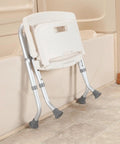 Folding Bath Seat With Back Support For Safe No Fuss Shower Time Portable Shower Bench White Easy To Fold And Store