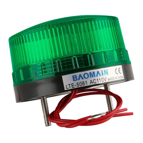 Hella Bright Industrial Green Strobe Warning Light Ac 110V 3W Led Beacon For Factory And Construction Sites Featuring Rock Solid Weatherproof Housing And Super Easy Polarity Free Wiring Setup