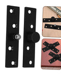 Heavy Duty Hidden Door Hinge Kit with concealed pivot, black finish for secret bookshelf doors, stainless steel construction, secure and smooth operation