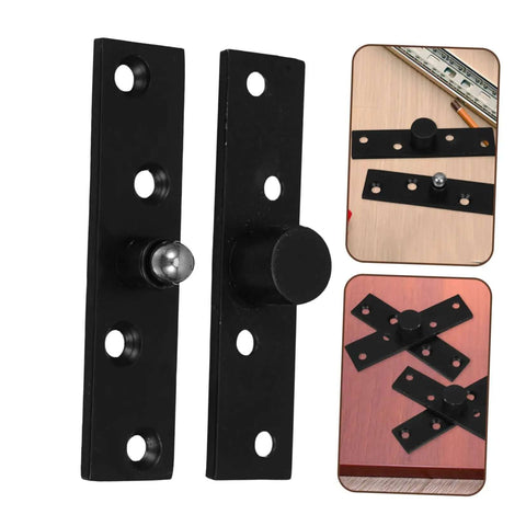 Heavy Duty Hidden Door Hinge Kit with concealed pivot, black finish for secret bookshelf doors, stainless steel construction, secure and smooth operation